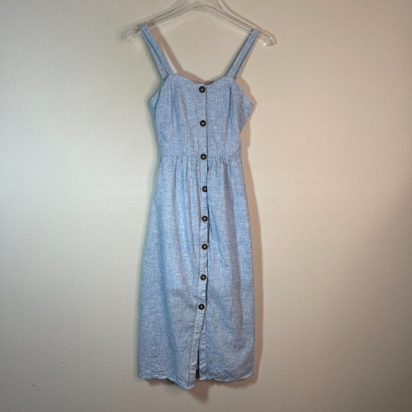 Sienna Sky Dresses & Skirts - Sienna Sky XS Midi Tank Dress Blue Button Front